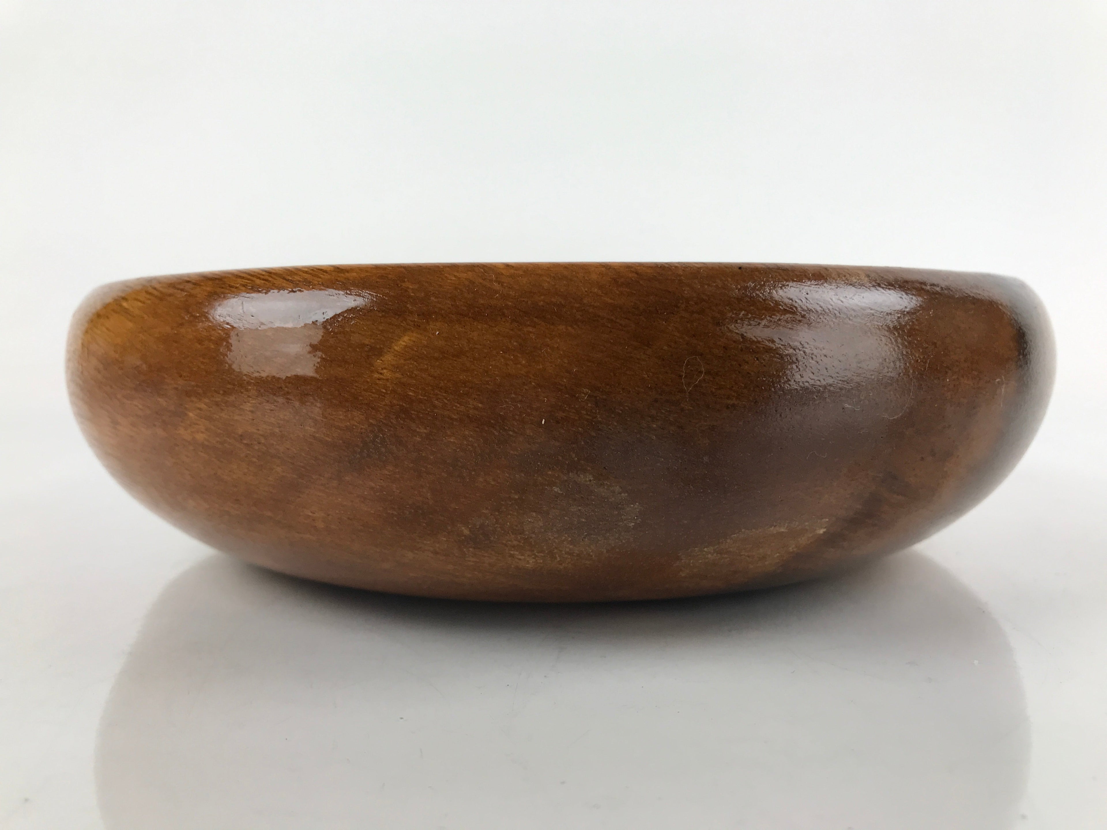 Japanese Brushed Lacquer Wood Kashiki Snack Bowl Vtg Kashibachi Brown L263