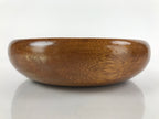 Japanese Brushed Lacquer Wood Kashiki Snack Bowl Vtg Kashibachi Brown L263