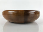 Japanese Brushed Lacquer Wood Kashiki Snack Bowl Vtg Kashibachi Brown L263