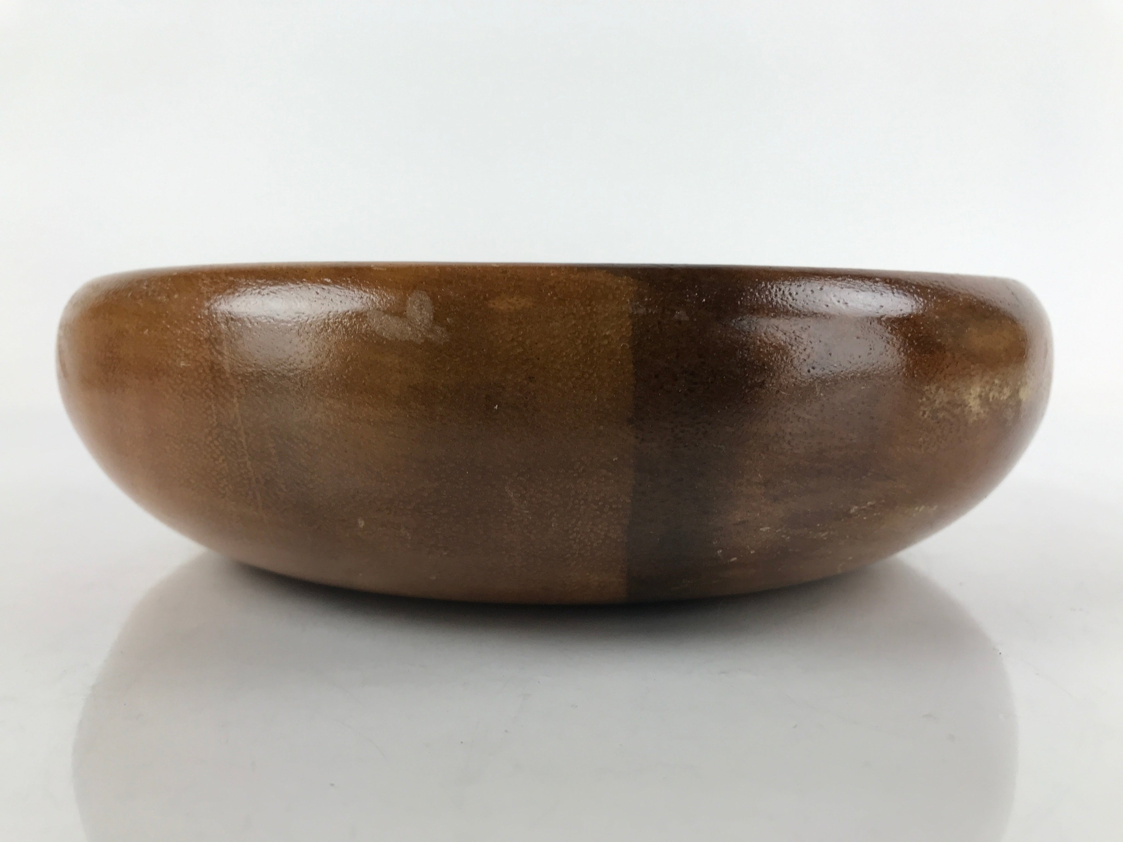 Japanese Brushed Lacquer Wood Kashiki Snack Bowl Vtg Kashibachi Brown L263