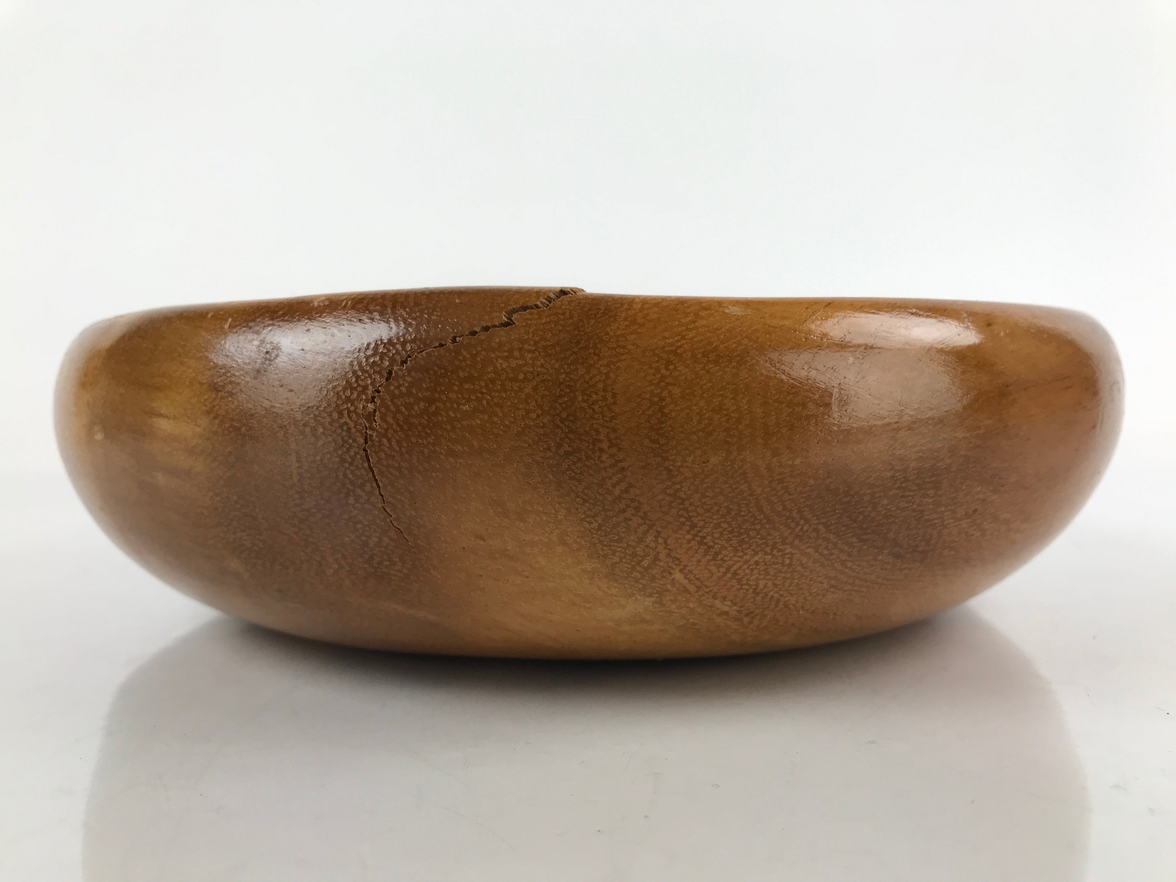 Japanese Brushed Lacquer Wood Kashiki Snack Bowl Vtg Kashibachi Brown L263