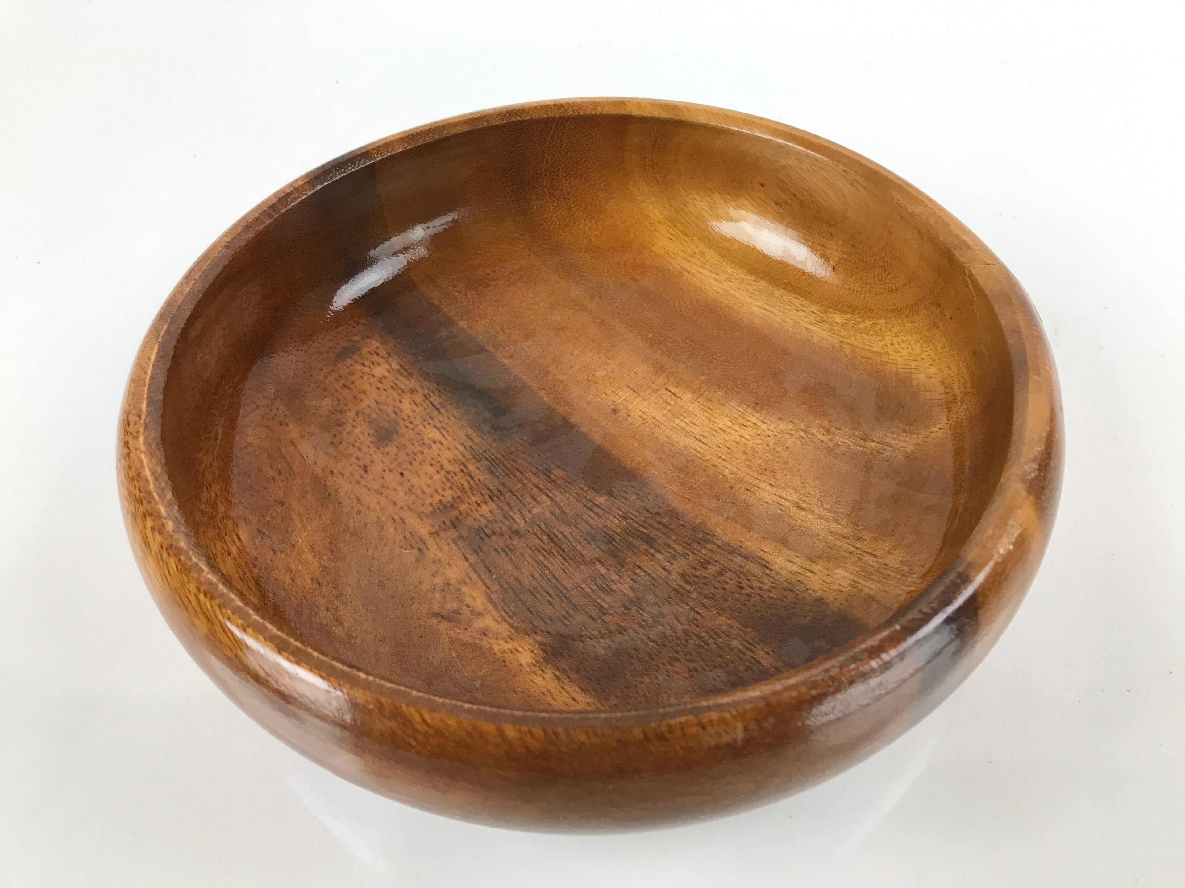 Japanese Brushed Lacquer Wood Kashiki Snack Bowl Vtg Kashibachi Brown L263