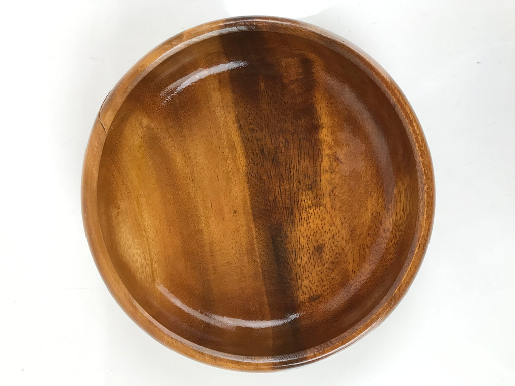 Japanese Brushed Lacquer Wood Kashiki Snack Bowl Vtg Kashibachi Brown L263