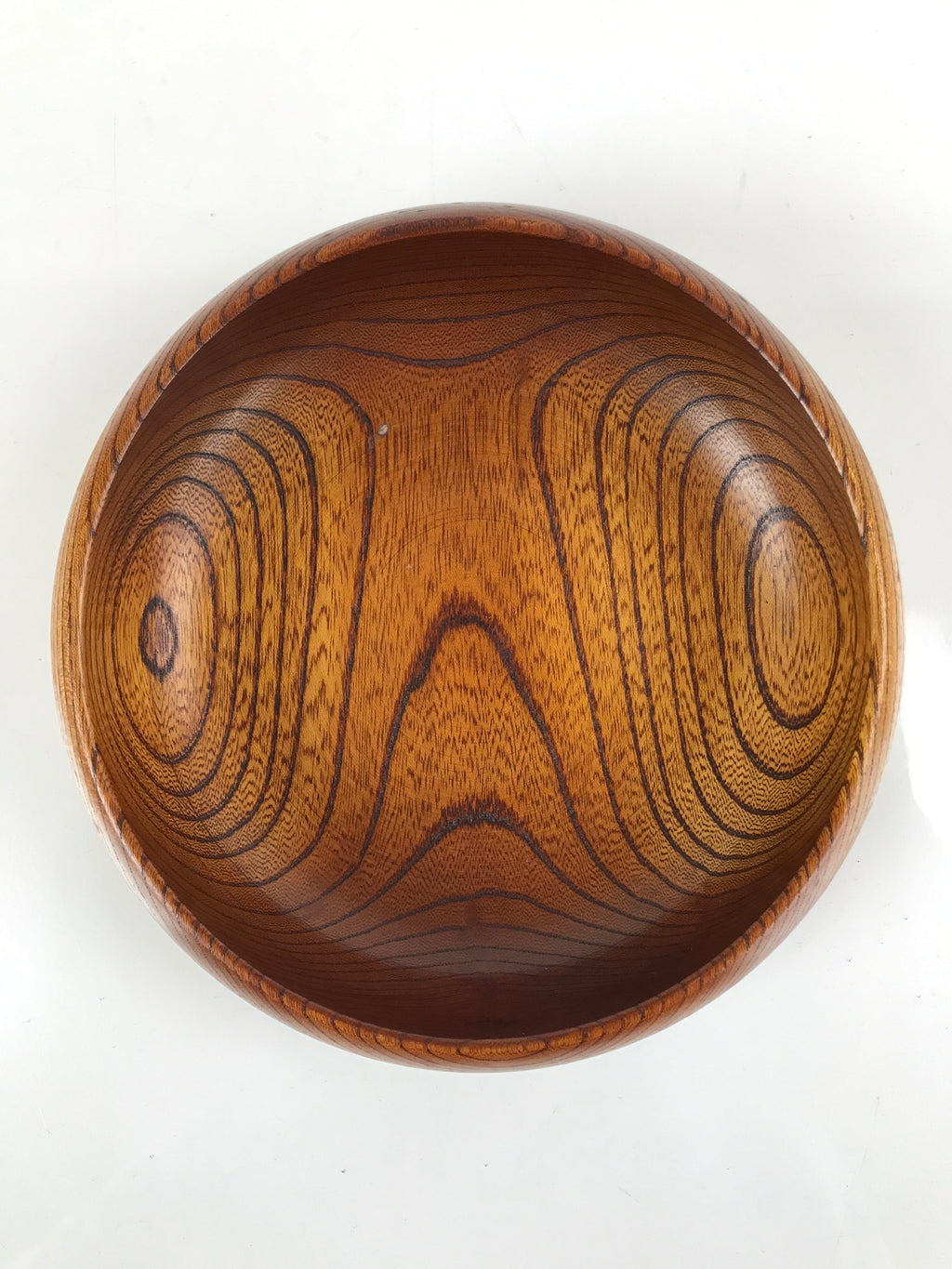Japanese Brushed Lacquer Wood Kashiki Snack Bowl Vtg Kashibachi Brown L264