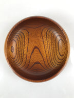Japanese Brushed Lacquer Wood Kashiki Snack Bowl Vtg Kashibachi Brown L264