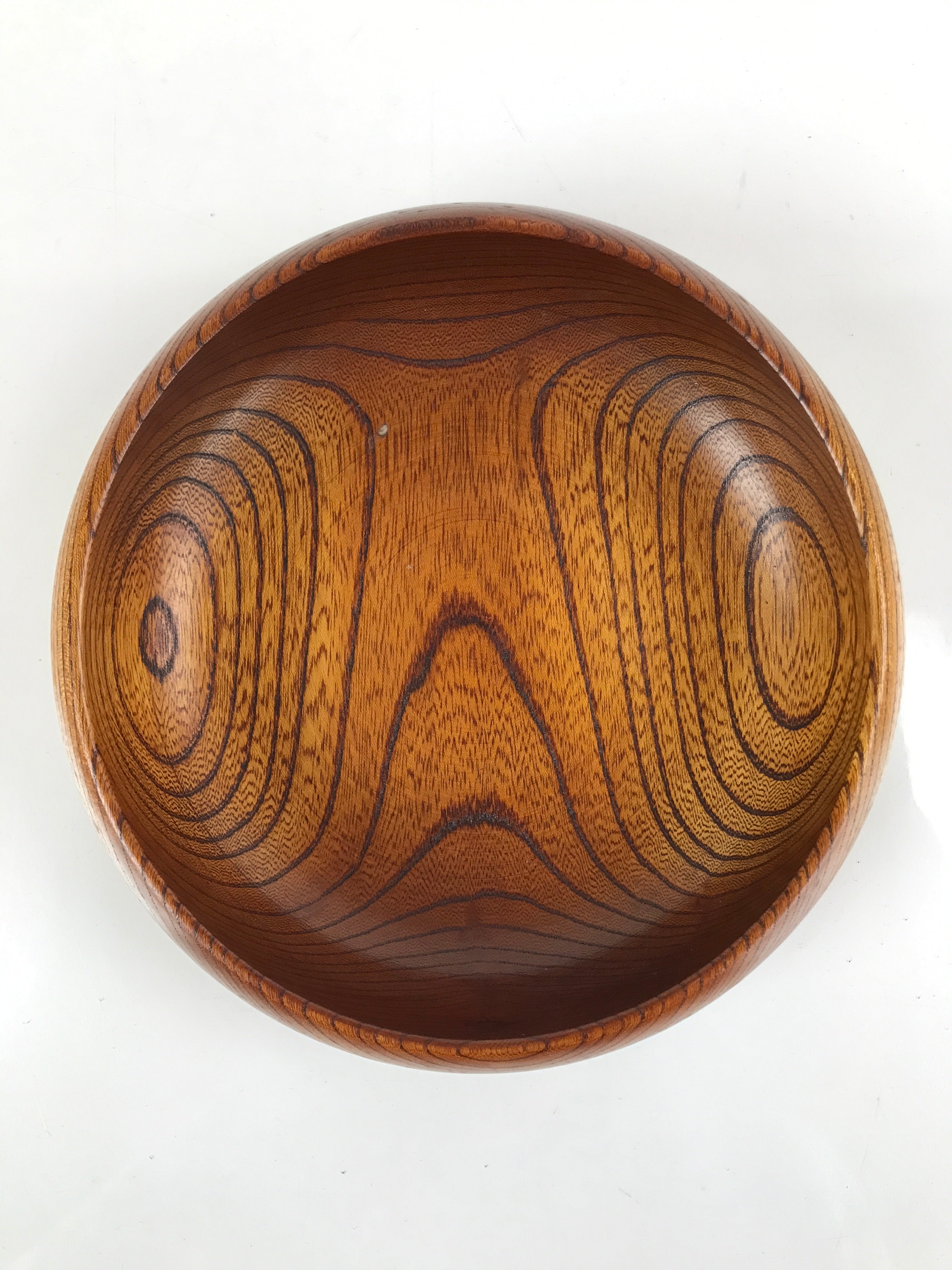 Japanese Brushed Lacquer Wood Kashiki Snack Bowl Vtg Kashibachi Brown L264