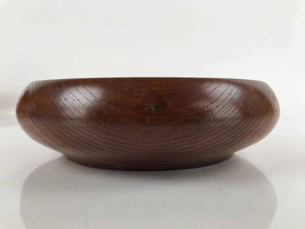 Japanese Brushed Lacquer Wood Kashiki Snack Bowl Vtg Kashibachi Brown L264