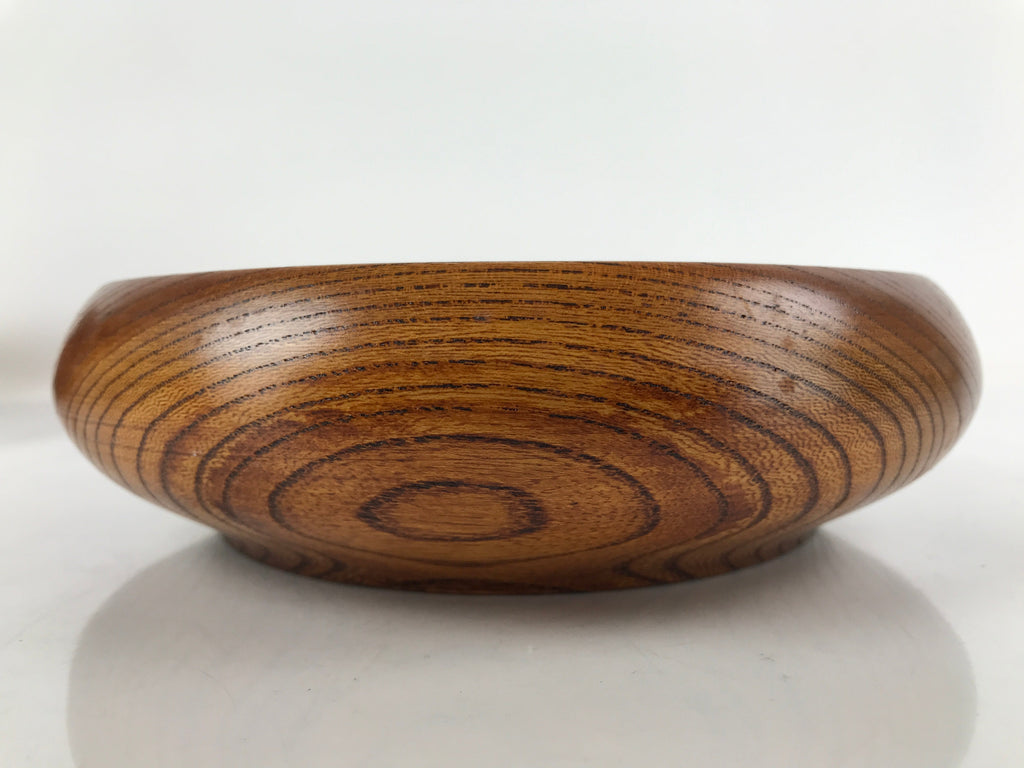 Japanese Brushed Lacquer Wood Kashiki Snack Bowl Vtg Kashibachi Brown L264