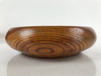 Japanese Brushed Lacquer Wood Kashiki Snack Bowl Vtg Kashibachi Brown L264