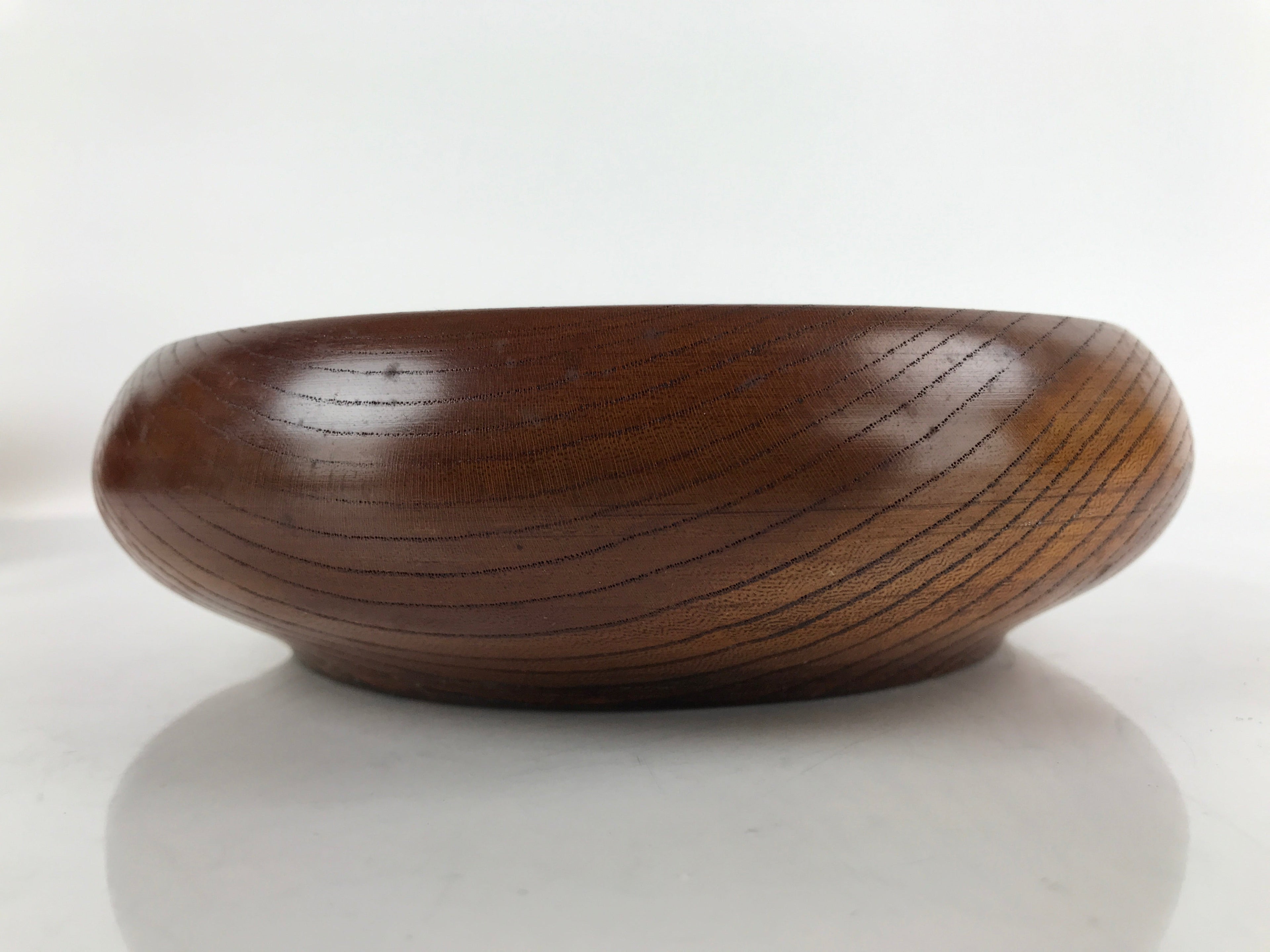 Japanese Brushed Lacquer Wood Kashiki Snack Bowl Vtg Kashibachi Brown L264