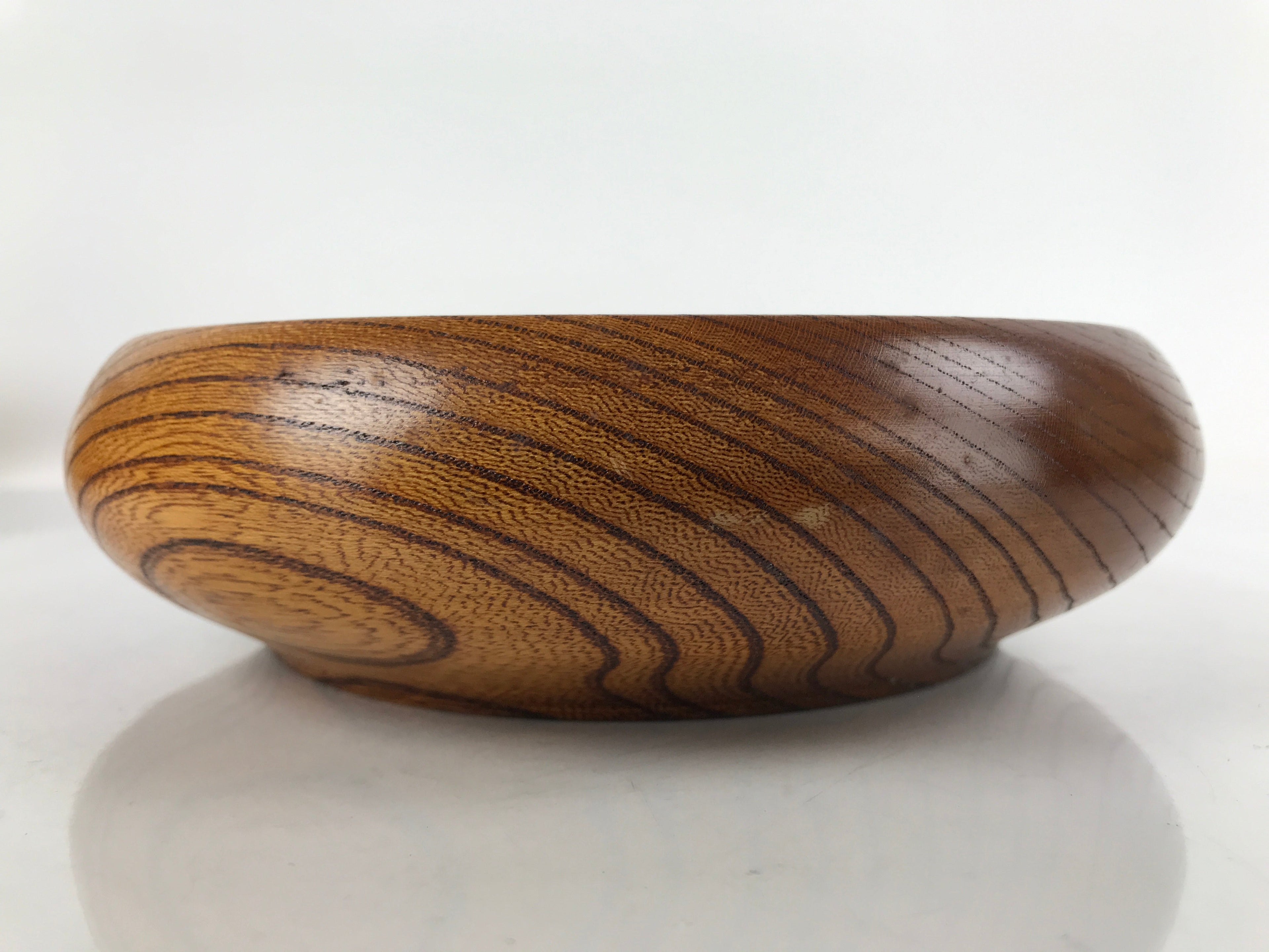 Japanese Brushed Lacquer Wood Kashiki Snack Bowl Vtg Kashibachi Brown L264