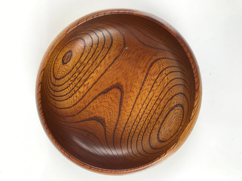 Japanese Brushed Lacquer Wood Kashiki Snack Bowl Vtg Kashibachi Brown L264