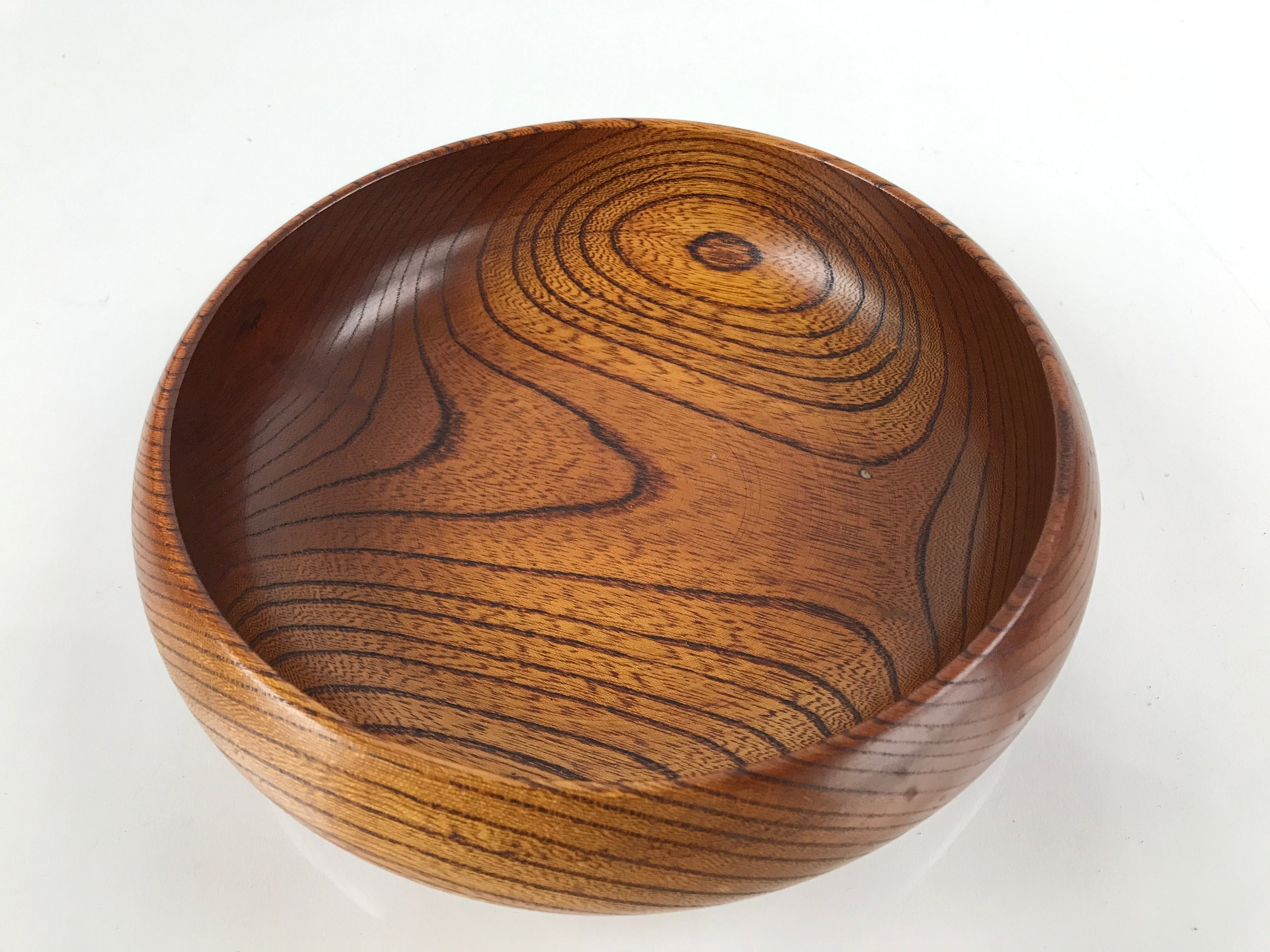 Japanese Brushed Lacquer Wood Kashiki Snack Bowl Vtg Kashibachi Brown L264