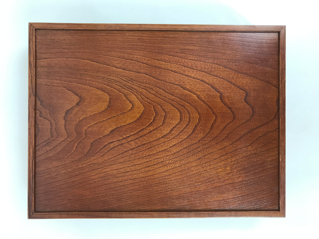 Japanese Brushed Lacquer Wood Lidded Fumibako Letter Box Vtg Simple Brown FB87