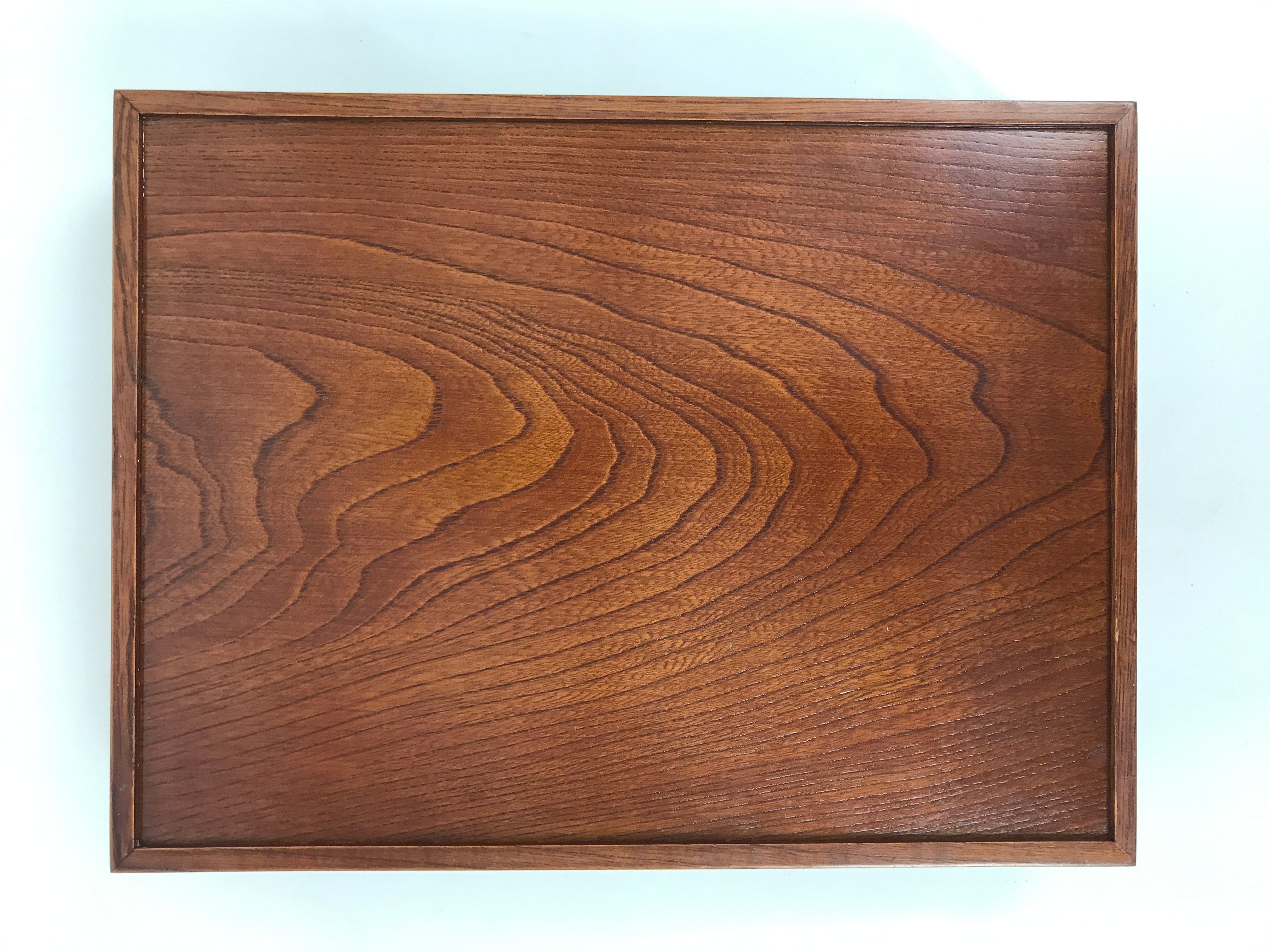 Japanese Brushed Lacquer Wood Lidded Fumibako Letter Box Vtg Simple Brown FB87