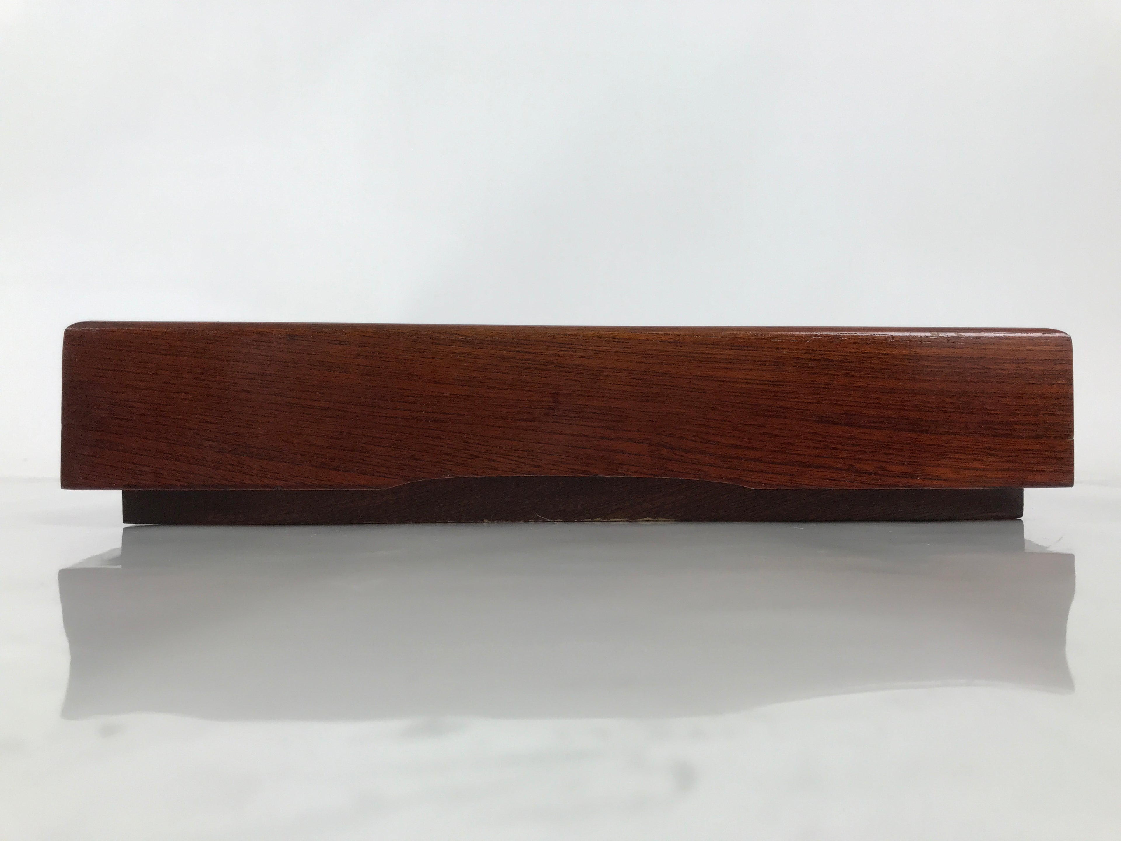 Japanese Brushed Lacquer Wood Lidded Fumibako Letter Box Vtg Simple Brown FB88