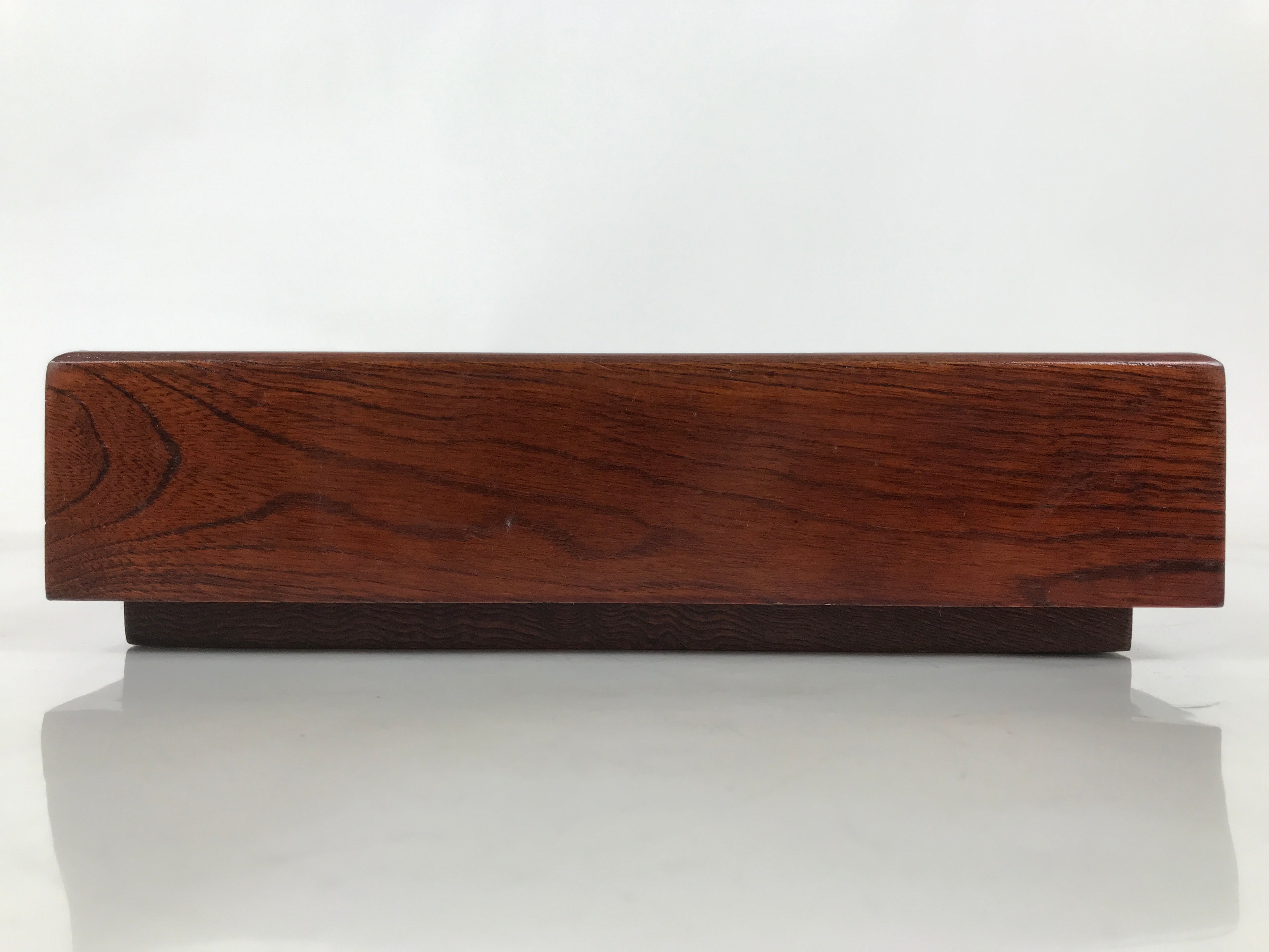 Japanese Brushed Lacquer Wood Lidded Fumibako Letter Box Vtg Simple Brown FB88