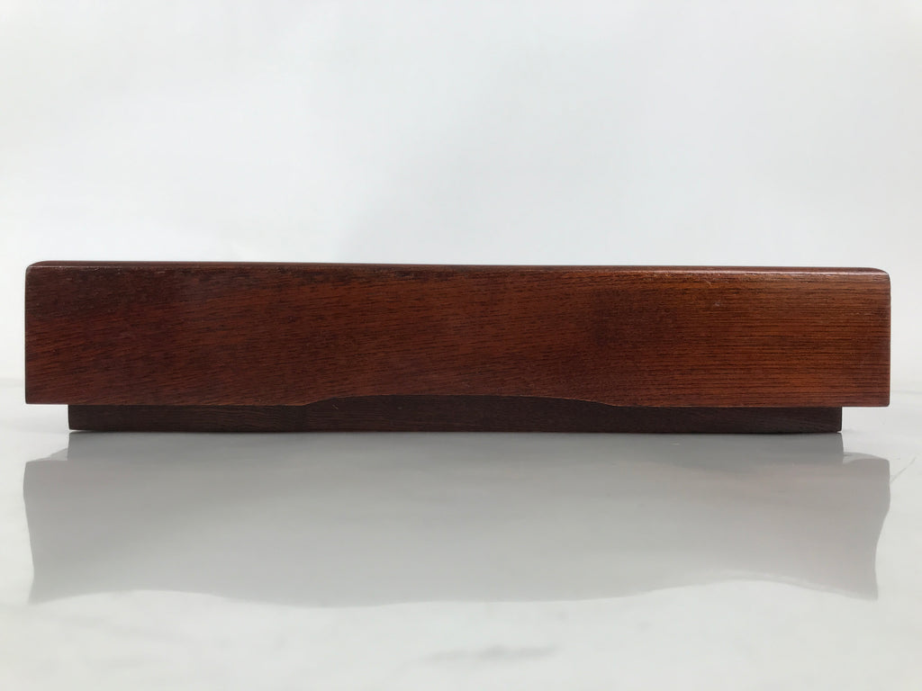 Japanese Brushed Lacquer Wood Lidded Fumibako Letter Box Vtg Simple Brown FB88