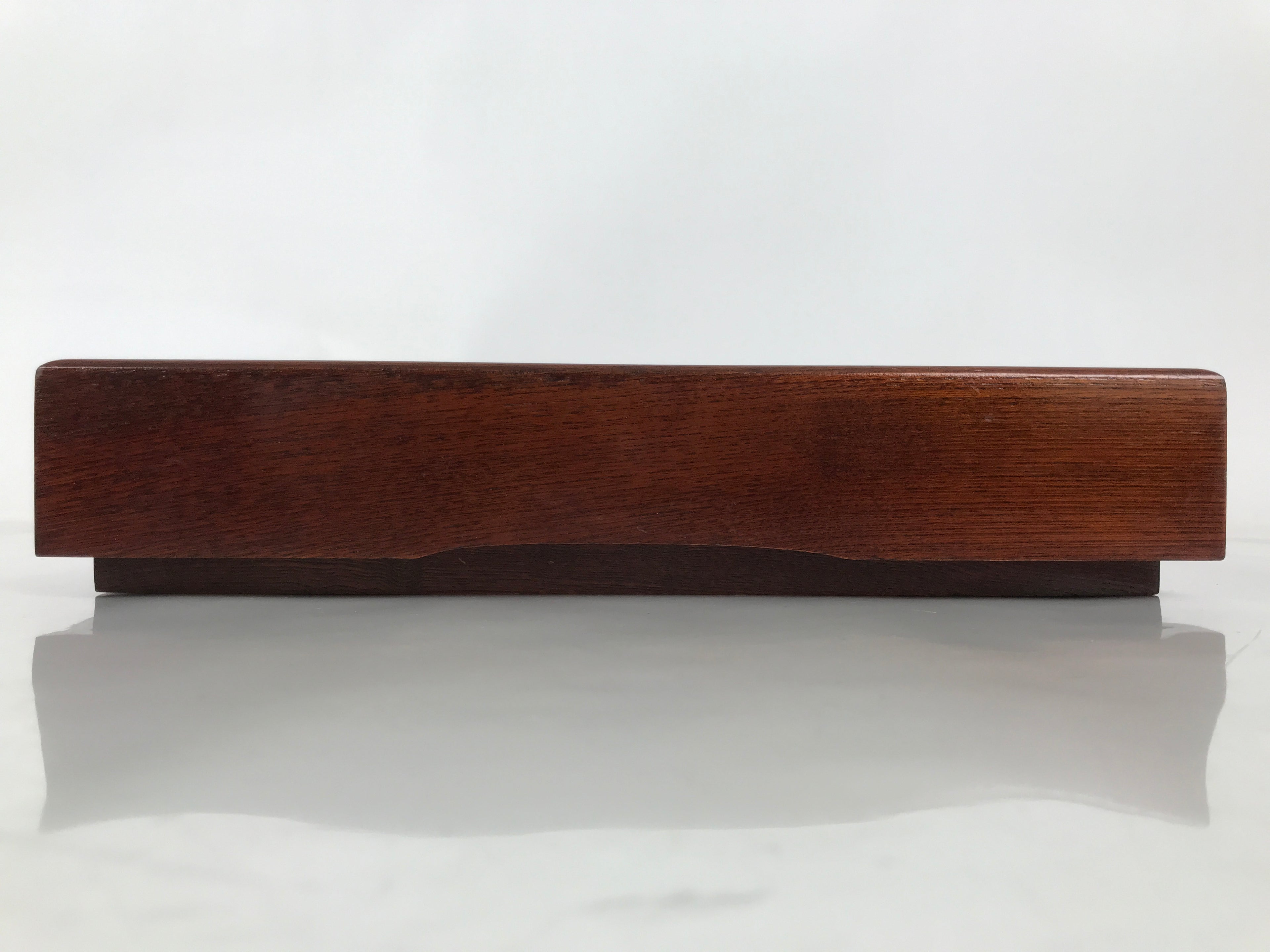 Japanese Brushed Lacquer Wood Lidded Fumibako Letter Box Vtg Simple Brown FB88