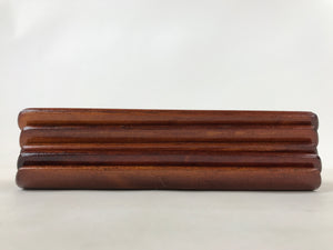 Japanese Brushed Lacquer Wood Oshibori-Oki Wet Towel Tray 5pc Wipe Holder L122