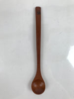 Japanese Brushed Lacquer Wood Parfait Spoon Vtg Long Handle Flatware Brown JK733