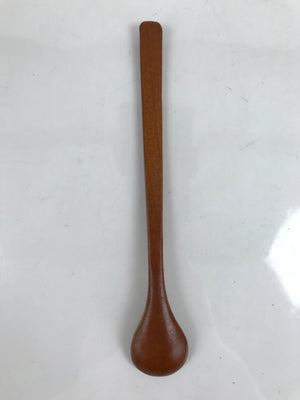 Japanese Brushed Lacquer Wood Parfait Spoon Vtg Long Handle Flatware Brown JK733