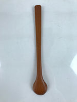 Japanese Brushed Lacquer Wood Parfait Spoon Vtg Long Handle Flatware Brown JK734