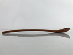 Japanese Brushed Lacquer Wood Parfait Spoon Vtg Long Handle Flatware Brown JK734