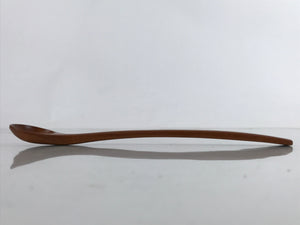 Japanese Brushed Lacquer Wood Parfait Spoon Vtg Long Handle Flatware Brown JK734