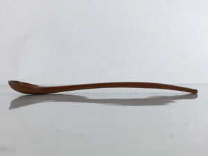 Japanese Brushed Lacquer Wood Parfait Spoon Vtg Long Handle Flatware Brown JK735