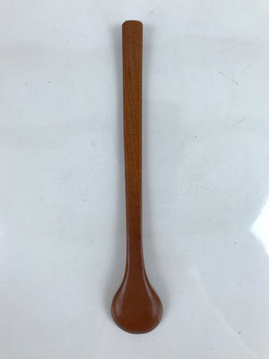 Japanese Brushed Lacquer Wood Parfait Spoon Vtg Long Handle Flatware Brown JK736