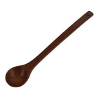 Japanese Brushed Lacquer Wood Parfait Spoon Vtg Long Handle Flatware Brown JK736