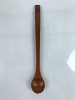 Japanese Brushed Lacquer Wood Parfait Spoon Vtg Long Handle Flatware Brown JK737