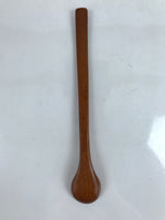 Japanese Brushed Lacquer Wood Parfait Spoon Vtg Long Handle Flatware Brown JK737