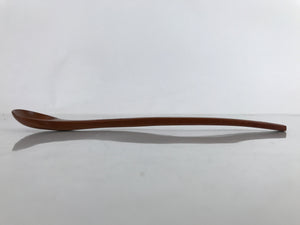 Japanese Brushed Lacquer Wood Parfait Spoon Vtg Long Handle Flatware Brown JK737