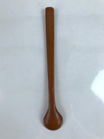 Japanese Brushed Lacquer Wood Parfait Spoon Vtg Long Handle Flatware Brown JK738