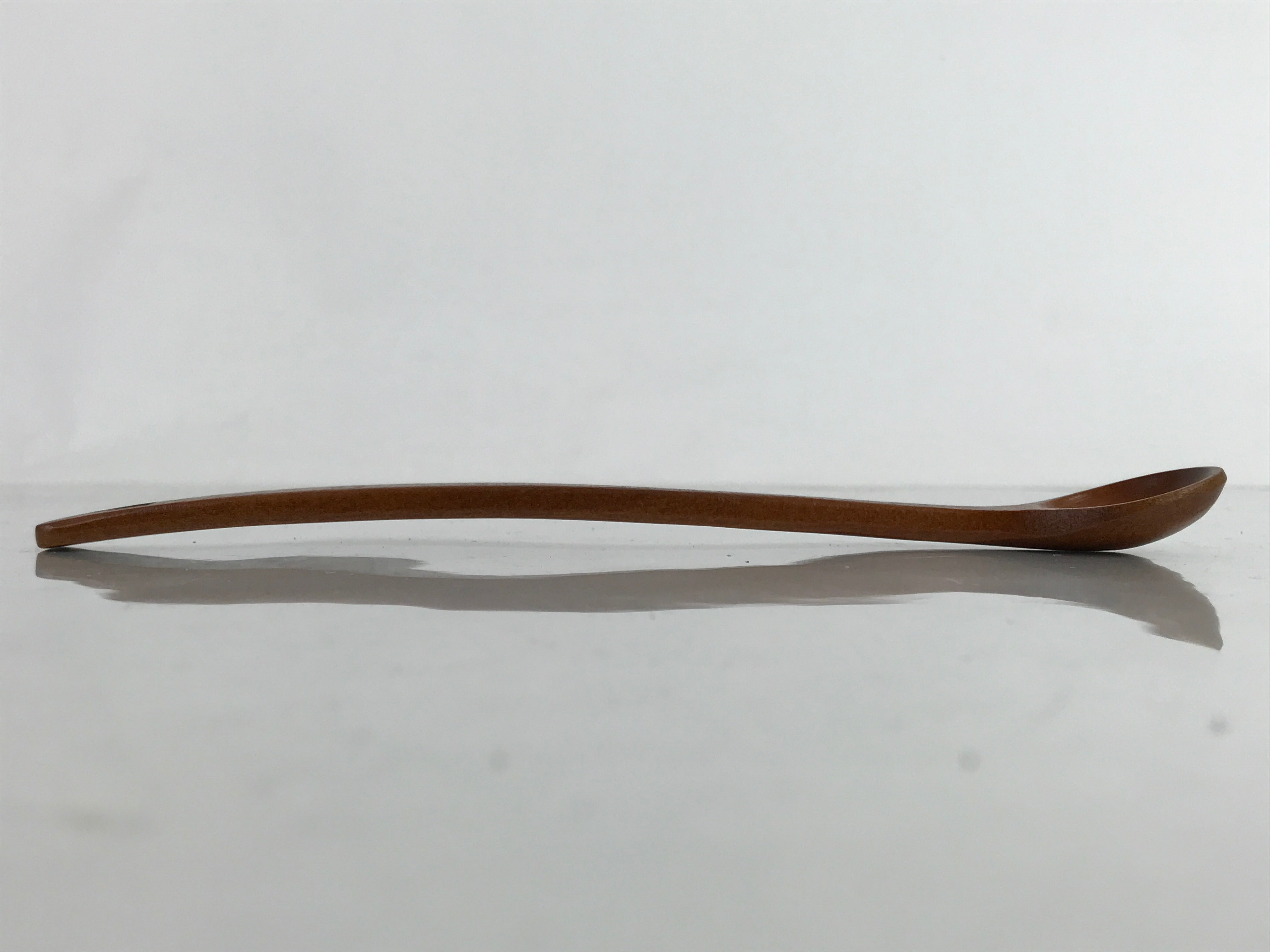 Japanese Brushed Lacquer Wood Parfait Spoon Vtg Long Handle Flatware Brown JK738