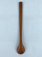 Japanese Brushed Lacquer Wood Parfait Spoon Vtg Long Handle Flatware Brown JK739