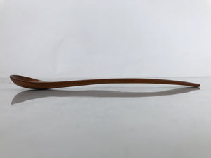 Japanese Brushed Lacquer Wood Parfait Spoon Vtg Long Handle Flatware Brown JK739