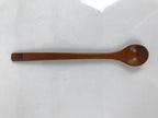 Japanese Brushed Lacquer Wood Parfait Spoon Vtg Long Handle Flatware Brown JK740