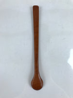 Japanese Brushed Lacquer Wood Parfait Spoon Vtg Long Handle Flatware Brown JK741