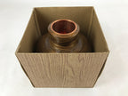 Japanese Brushed Lacquer Wood Senmaki Flower Vase Vtg Ikebana Stand Brown LWB85