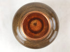 Japanese Brushed Lacquer Wood Senmaki Flower Vase Vtg Ikebana Stand Brown LWB85