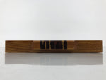Japanese Brushed Lacquer Wood Serving Tray Obon Rectangle Bellflower Kikyo L587