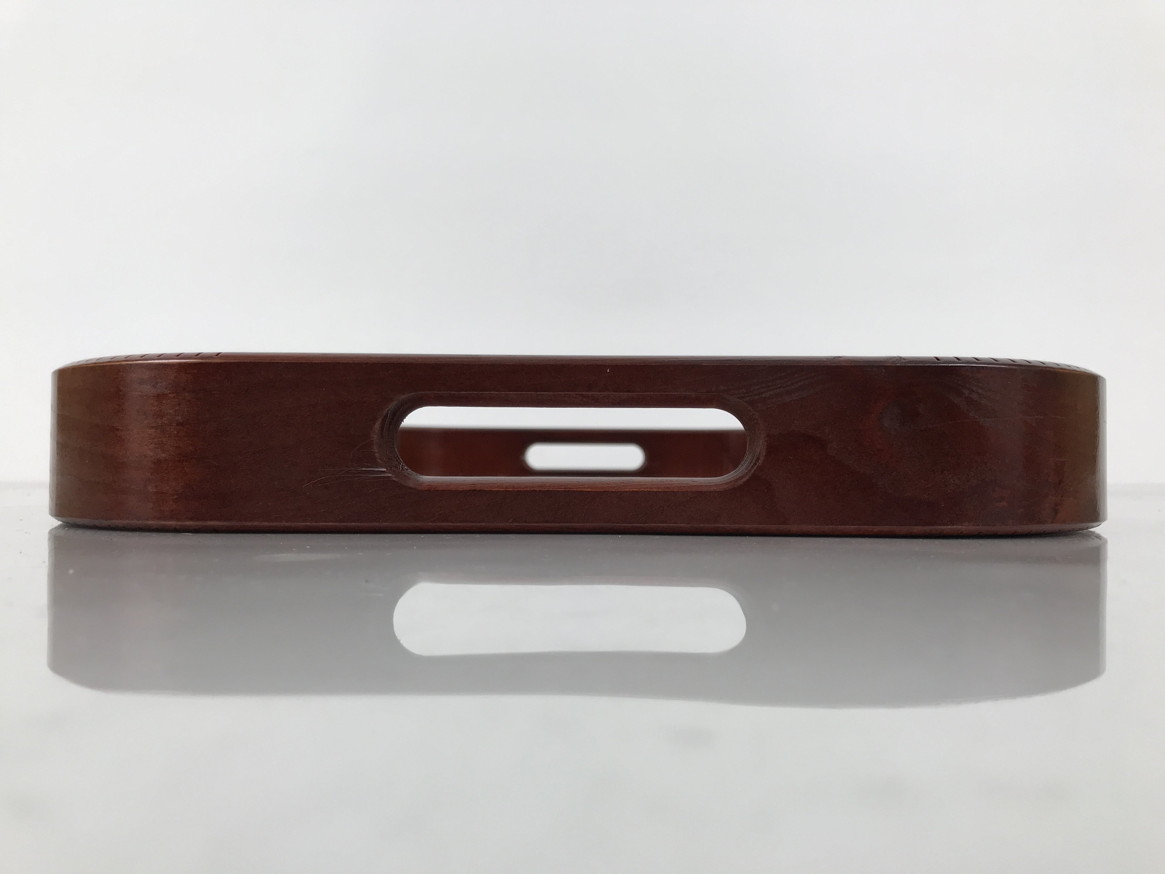 Japanese Brushed Lacquer Wood Serving Tray Obon Vtg Rectangle Floral Makie L586