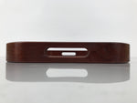 Japanese Brushed Lacquer Wood Serving Tray Obon Vtg Rectangle Floral Makie L586
