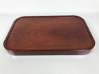 Japanese Brushed Lacquer Wood Serving Tray Obon Vtg Rectangle Floral Makie L586