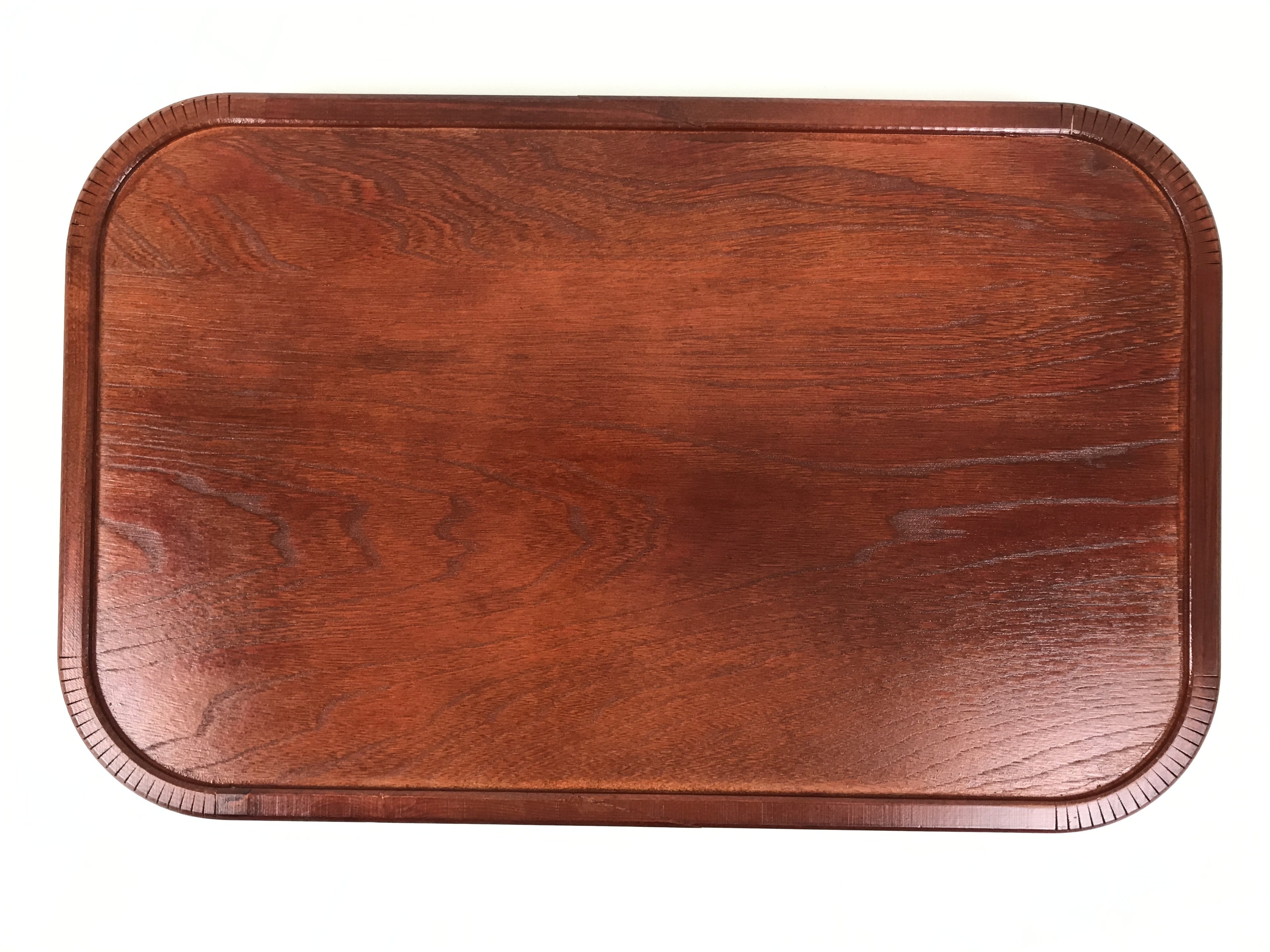 Japanese Brushed Lacquer Wood Serving Tray Obon Vtg Rectangle Floral Makie L586