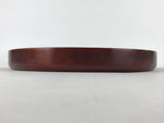 Japanese Brushed Lacquer Wood Serving Tray Vtg Obon Flowers Reddish Brown L25