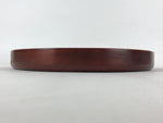 Japanese Brushed Lacquer Wood Serving Tray Vtg Obon Flowers Reddish Brown L25